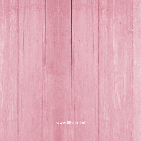 Doopkaart meisje roze houtlook hartje foto