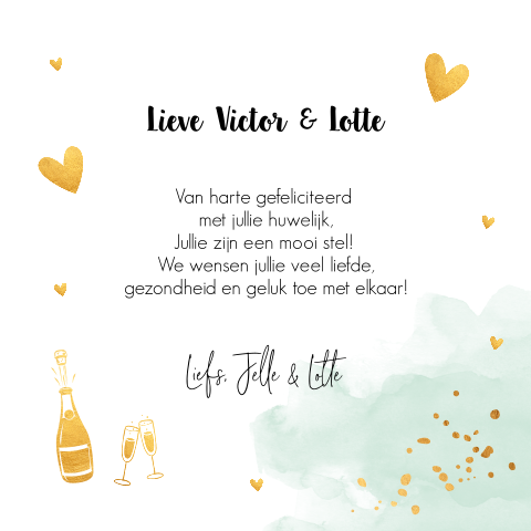 Felicitatie geregistreerd partnerschap of huwelijk