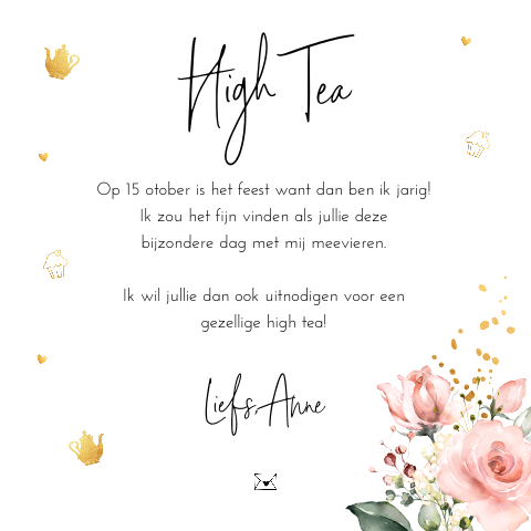 High tea uitnodiging