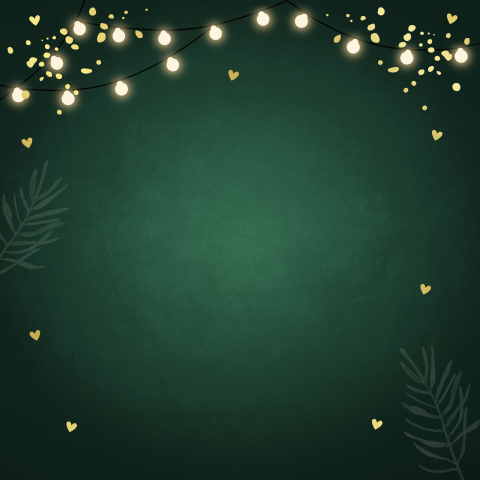 Kerstkaart groen lampjes confetti fotocollage foliedruk