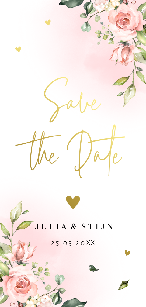 Save the Date kaart floral