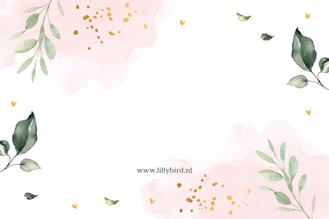 Uitnodiging babyshower floral roze goudlook