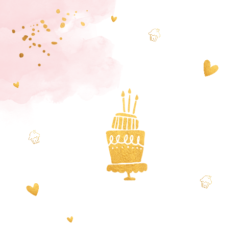 Verjaardagskaart waterverf confetti goudlook