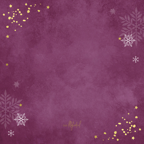 Zakelijke kerstkaart paars confetti goudfolie