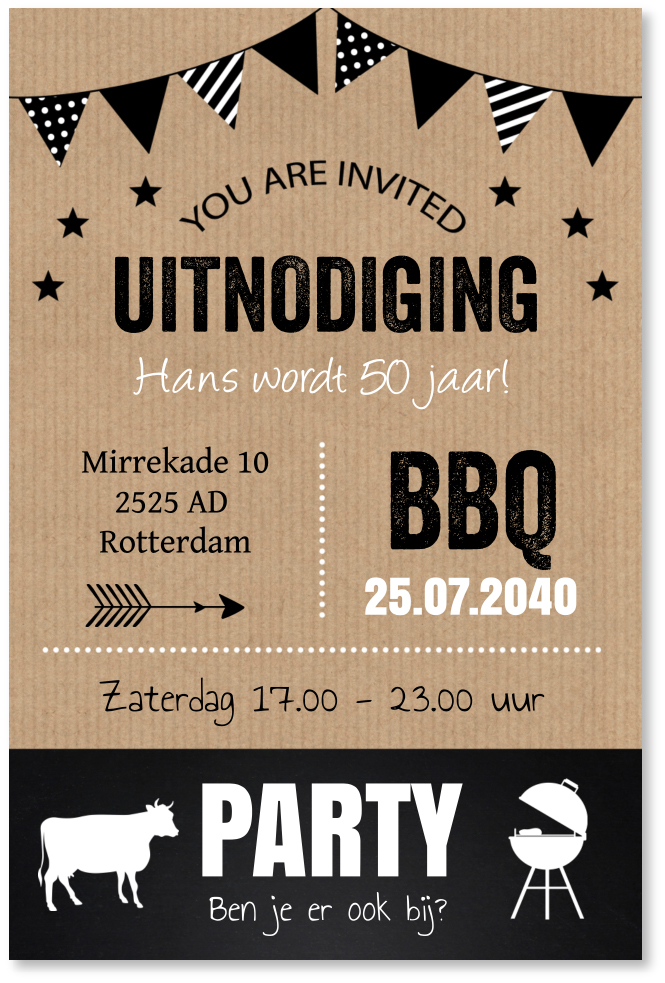 Welp Uitnodigingen tuinfeest of BBQ EG-27