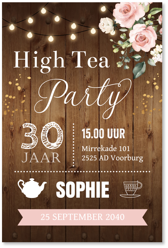 Goede High tea uitnodiging LO-91