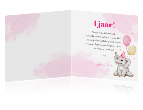 1e verjaardagskaart voor meisjes - roze en paarse glitterballonnen - gelukkige verjaardagskaarten voor 1 jaar oud meisje dochter zus kleindochter neef, 145 mm x 145 mm één eerste verjaardag