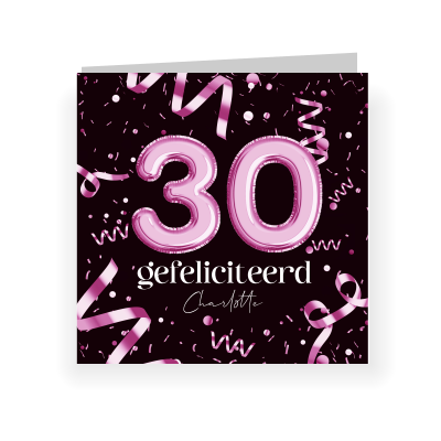 30e verjaardag Confetti - Zwart & Zilver
