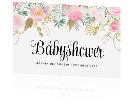 Verwonderlijk Babyshower uitnodiging waterverf bloemen QW-11